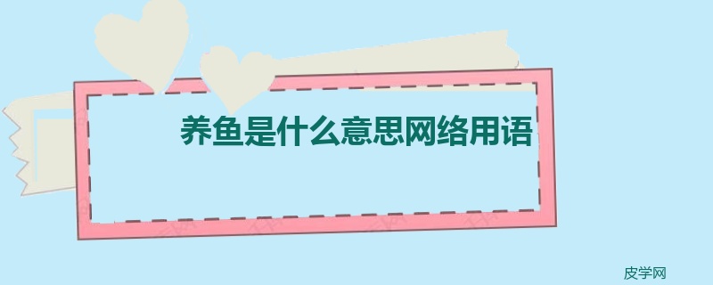 养鱼是什么意思网络用语