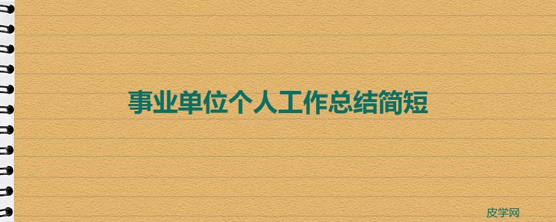 事业单位个人工作总结简短