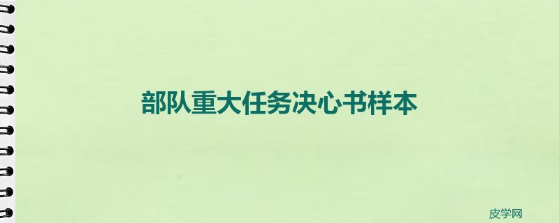 部队重大任务决心书样本