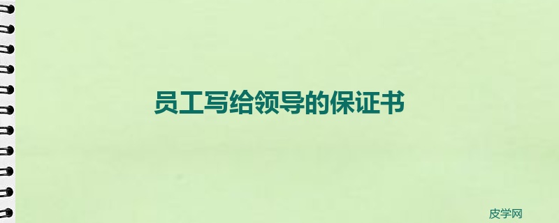 员工写给领导的保证书