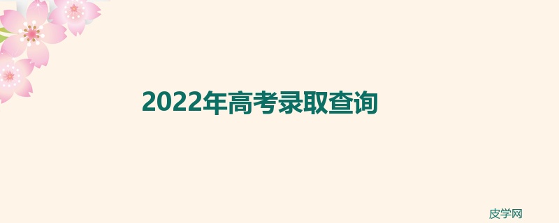 2022年高考录取查询