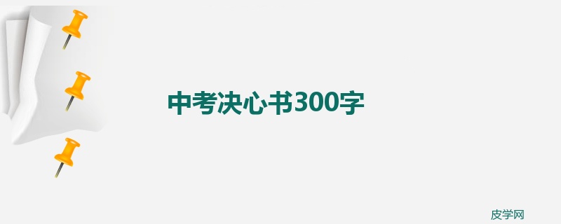 中考决心书300字