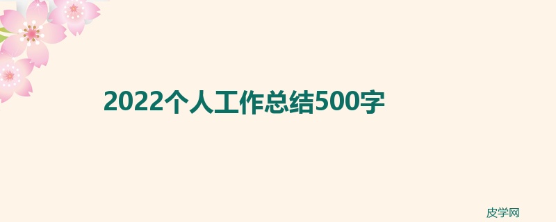 2022个人工作总结500字