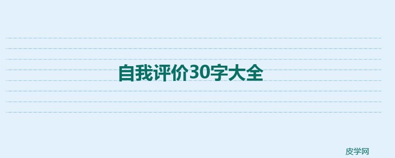 自我评价30字大全