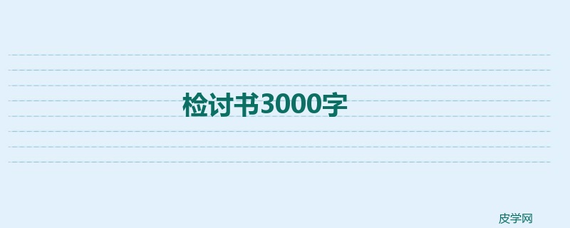 检讨书3000字