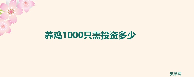 养鸡1000只需投资多少