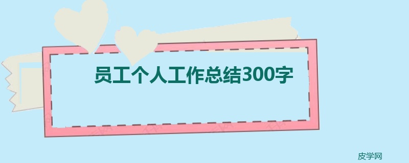 员工个人工作总结300字