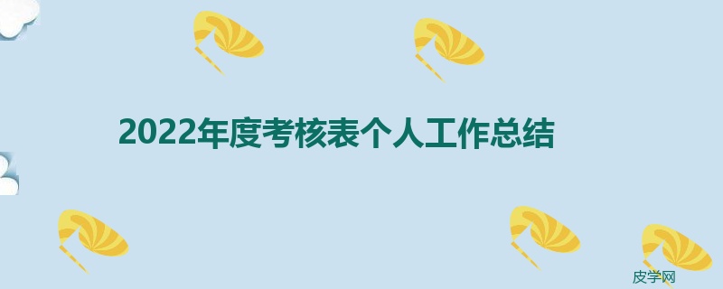 2022年度考核表个人工作总结