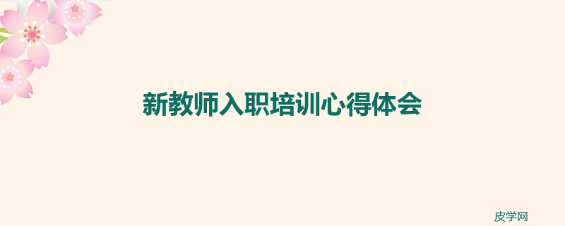 新教师入职培训心得体会