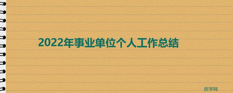 2022年事业单位个人工作总结