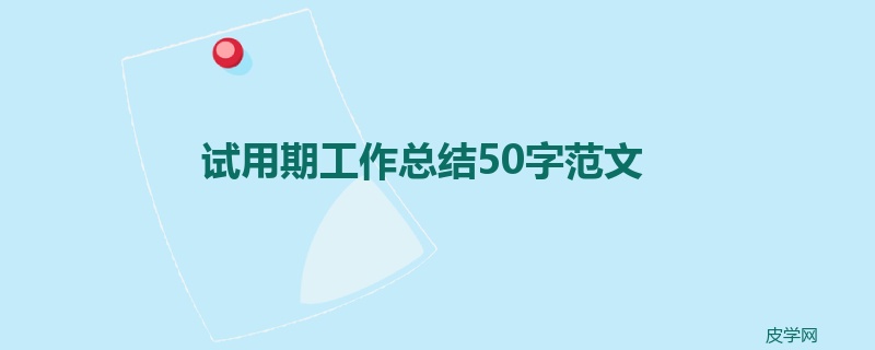 试用期工作总结50字范文