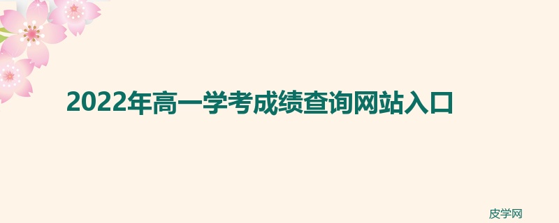 2022年高一学考成绩查询网站入口