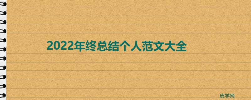 2022年终总结个人范文大全