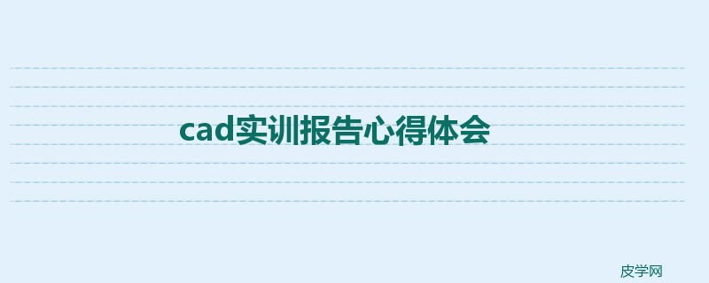 cad实训报告心得体会