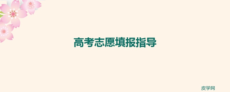 高考志愿填报指导