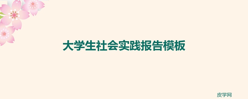 大学生社会实践报告模板