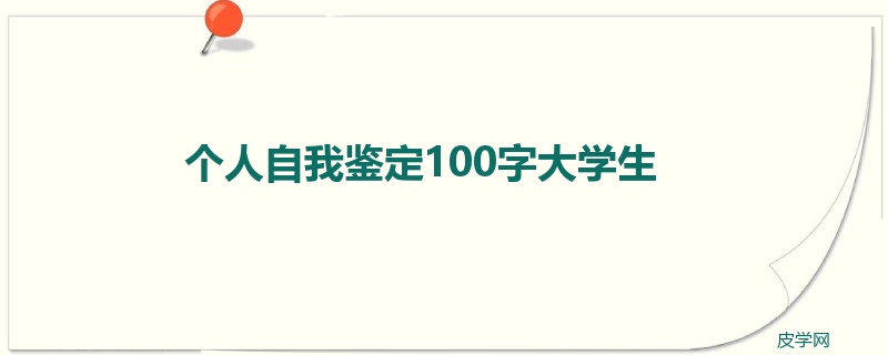 个人自我鉴定100字大学生