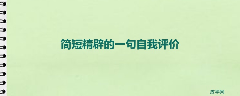 简短精辟的一句自我评价