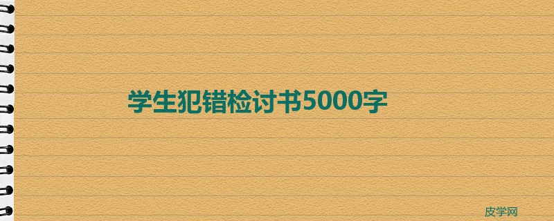 学生犯错检讨书5000字