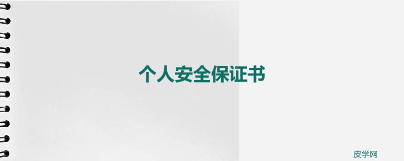 个人安全保证书