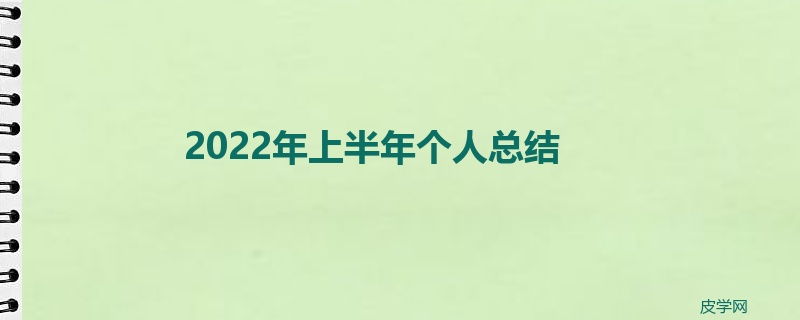 2022年上半年个人总结