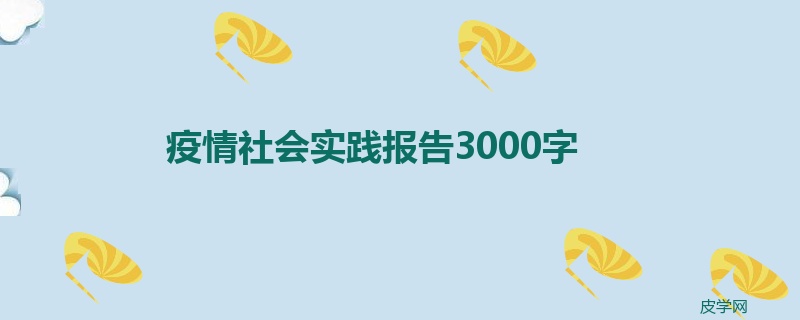 疫情社会实践报告3000字