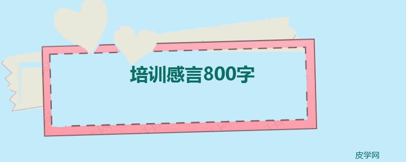 培训感言800字