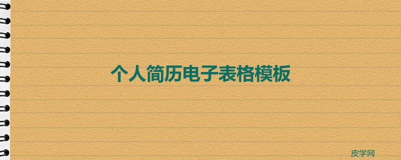 个人简历电子表格模板