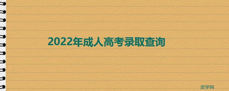 2022年成人高考录取查询