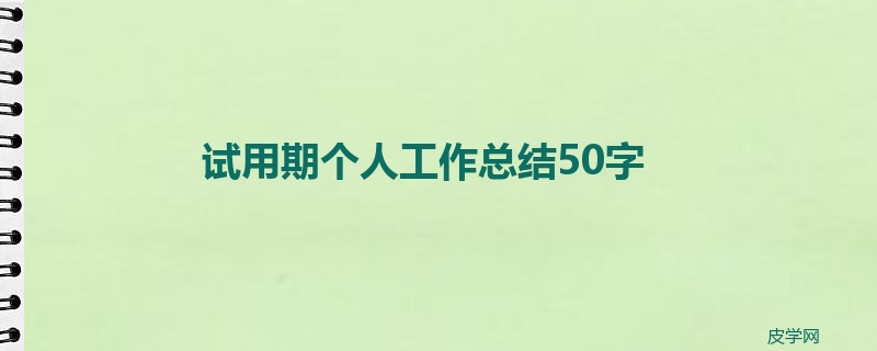 试用期个人工作总结50字