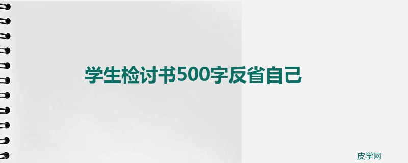 学生检讨书500字反省自己