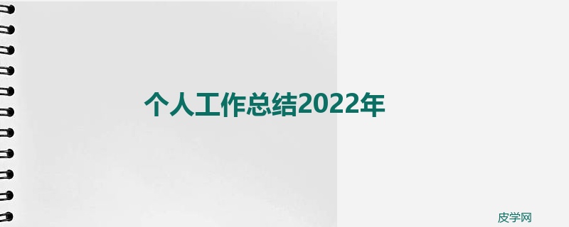 个人工作总结2022年