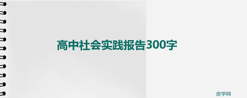 高中社会实践报告300字