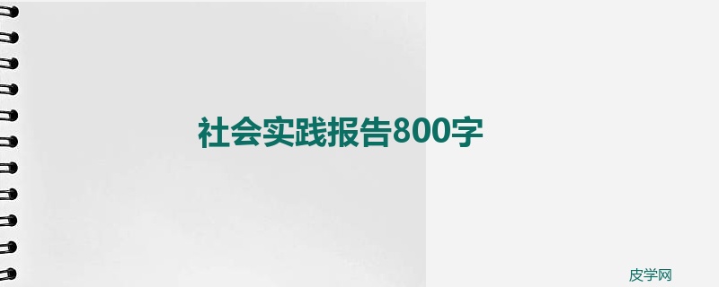 社会实践报告800字