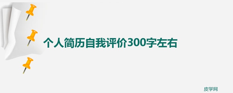 个人简历自我评价300字左右