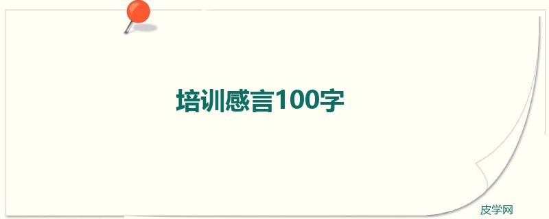 培训感言100字