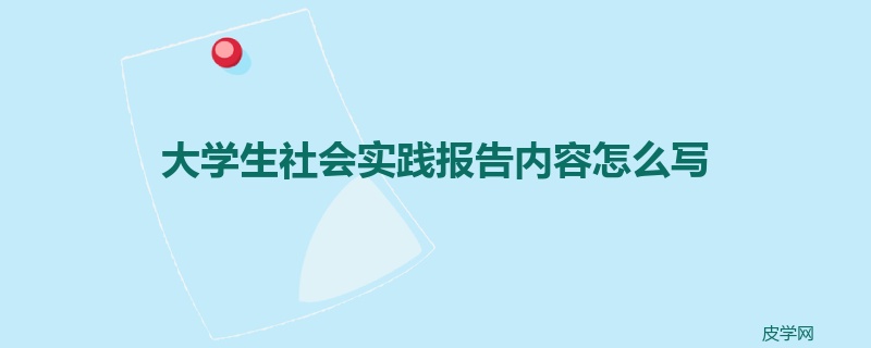 大学生社会实践报告内容怎么写