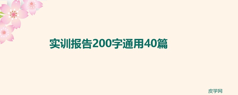 实训报告200字通用40篇