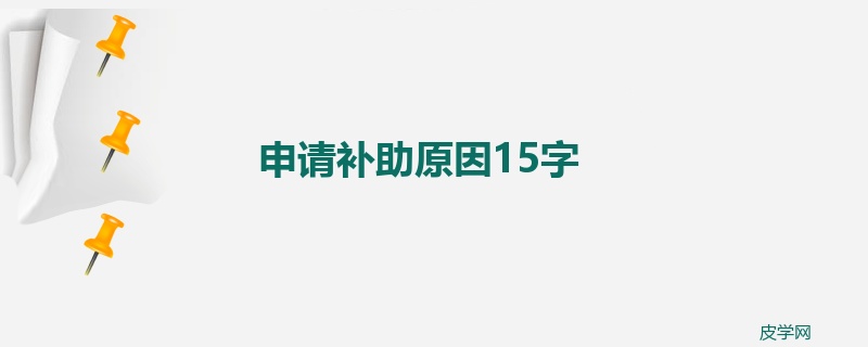 申请补助原因15字