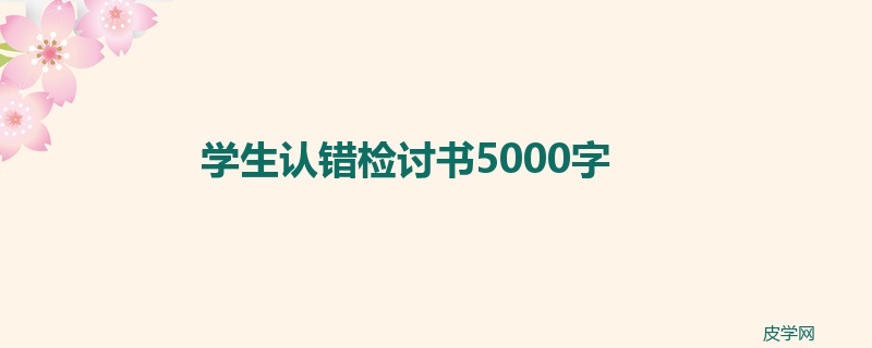 学生认错检讨书5000字