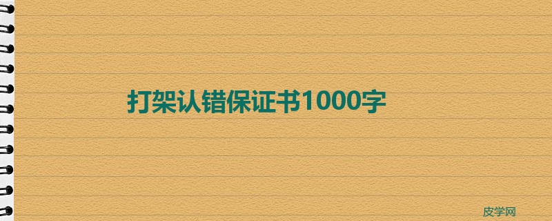 打架认错保证书1000字