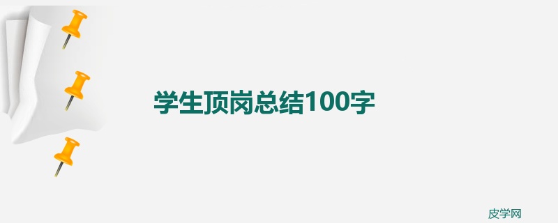 学生顶岗总结100字