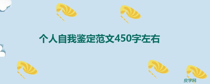 个人自我鉴定范文450字左右