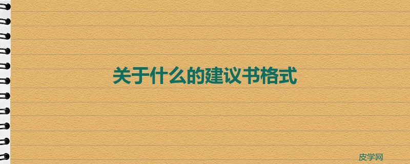 关于什么的建议书格式