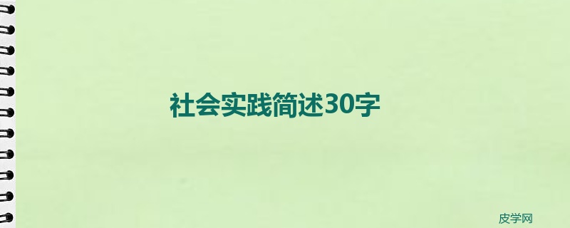 社会实践简述30字