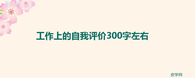 工作上的自我评价300字左右