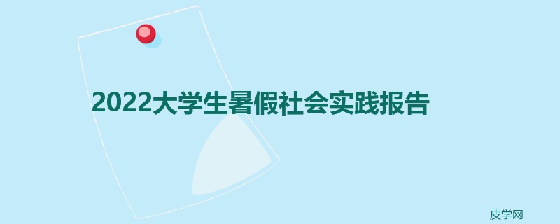 2022大学生暑假社会实践报告