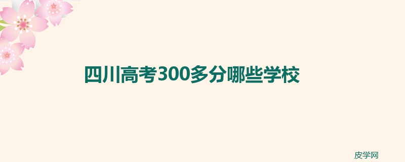 四川高考300多分哪些学校