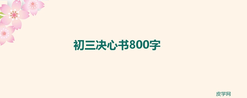 初三决心书800字