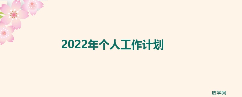 2022年个人工作计划